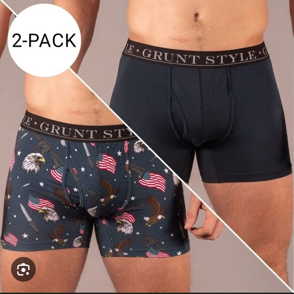Grunt Style BASE COMMAND 2-PACK BOXER BRIEFS 3XL (46-48) Navy & TAC Eagle NWT